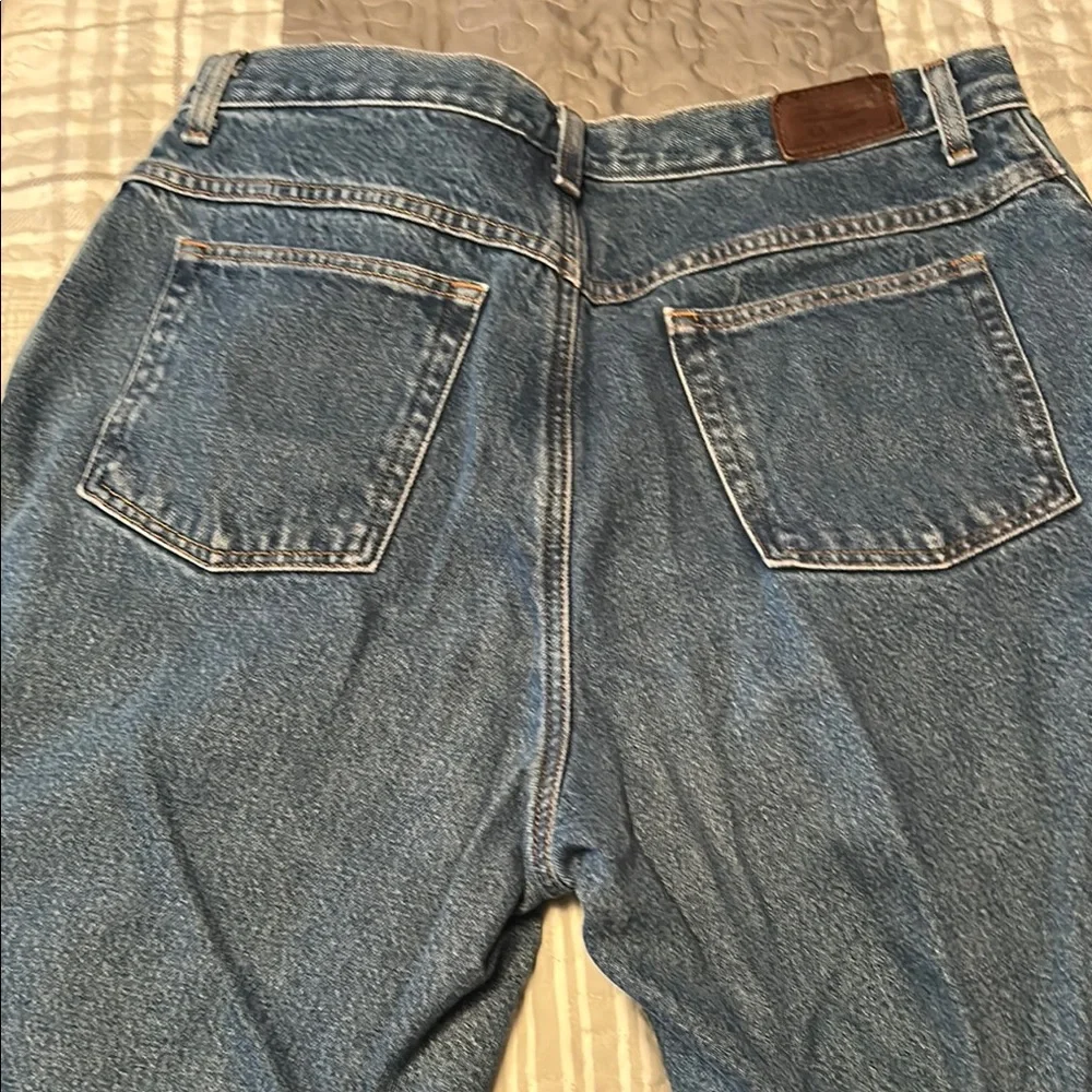 L.L. Bean Blue Jeans with Red Plaid Flannel Lined - Picture 5 of 6